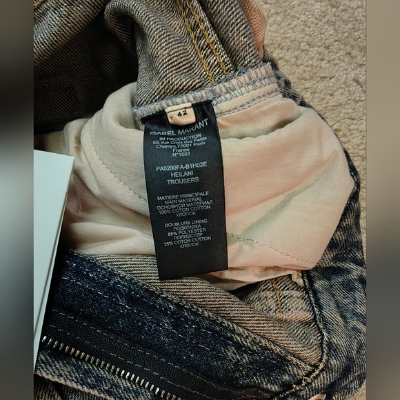 Isabel Marant Etoile Heilani High Rise Cargo Jeans FR 42 US 8 NWT - Picture 7 of 9